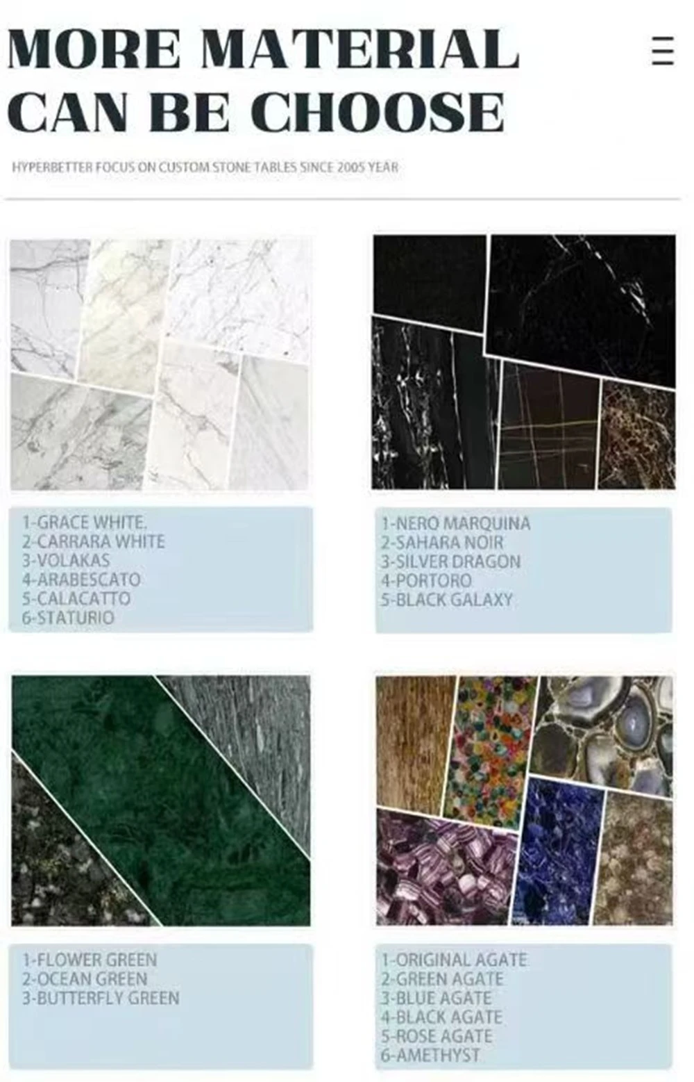 Round marble top dining set Factory